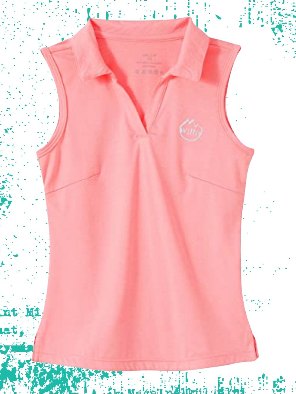 Willit Girls' Sleeveless Polo Tank Top - Bright Coral Pink - Sz XS